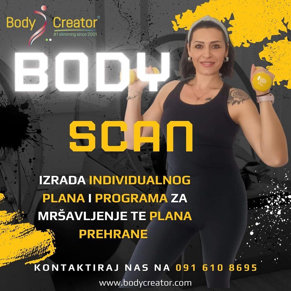 📊🏋️‍♀️ Otkrijte svoje tijelo na potpuno novoj razini! 🌟

Body Creatorova stručna analiza tijela pruža vam sveobuhvatnu sliku o stanju vašeg metabolizma i tijela, omogućavajući vam da kročite putem prema zdravoj, preoblikovanoj figuri. 💪🔍

Naš cilj je detektirati stvarno stanje vašeg tijela kako bismo vam pružili najbolju personaliziranu terapiju za regulaciju težine i oblikovanje tijela. Kombinirajući biometrička mjerenja, antropometrijske podatke, dijetoterapiju i nutricionističko savjetovanje, dobivamo objektivnu metaboličku sliku vašeg organizma. 📊💡

Na analizi prikupljamo važne podatke poput BMI-a (indeksa tjelesne mase), PBF-a (postotka masnog tkiva), MBF-a (količine masnog tkiva u kg), LBM-a (mase nemasnog tkiva), SLM-a (mase mekog ne-masnog tkiva), TBW-a (mase tjelesne vode), BM-a (bazalnog metabolizma), vitaminsko-mineralnog statusa te procjene stanja potkožne cirkulacije i celulita. 📈💧

Na temelju dobivenih rezultata, naš stručni tim odabire najučinkovitiji pristup za rješavanje viška kilograma ili najbolji put za prevenciju istih. Također vam pružamo izračun proteinskog statusa i maksimalnog broja otkucaja srca za optimalnu zonu vježbanja. 🏋️‍♂️💦

Vaša personalizirana terapija obuhvaća i dijetoterapiju te nutricionističko savjetovanje, prilagođene vašim individualnim potrebama. Želite li riješiti problem sami ili želite našu podršku i dolaziti na tretmane u naš Body Creator centar, odluka je samo vaša. Mi smo ovdje da vam pomognemo na svakom koraku vašeg putovanja prema zdravijem i preoblikovanom tijelu. 🌟💚

Započnite svoje putovanje prema zdravlju i novim prehrambenim navikama već danas! Kontaktirajte nas i rezervirajte svoju stručnu analizu tijela. Spremni smo vam pružiti nevjerojatno iskustvo i rezultate koji će vas oduševiti. 🎉💪