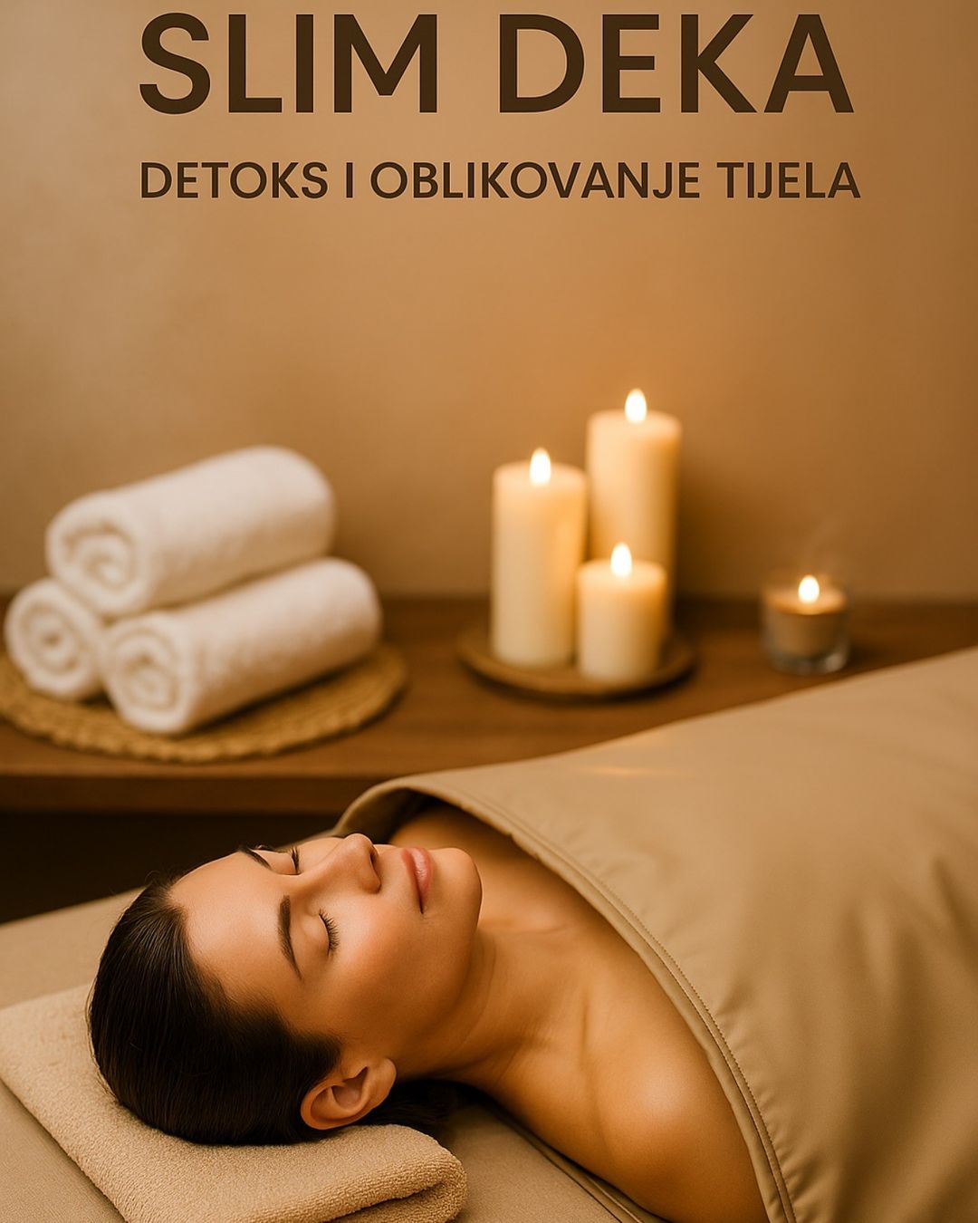 SLIM DEKA - DETOKS I OBLIKOVANJE TIJELA!

Tražite način da izbacite toksine, ubrzate metabolizam i osjećate se lakše? Naš Slim deka tretman je savršeno rješenje za vas!

Ovaj tretman pomaže u oblikovanju tijela, smanjenju celulita i potiče prirodnu detoksikaciju organizma. Toplina koja opušta tijelo, ubrzava cirkulaciju i potiče znojenje – sve što vam je potrebno za zdraviji, lakši i vitalniji osjećaj.

Savršeno za:
• Detoks tijela
• Gubitak centimetara
• Opuštanje mišića
• Bolju cirkulaciju

Rezervirajte svoj termin u Studio 19 Therapy Massage: