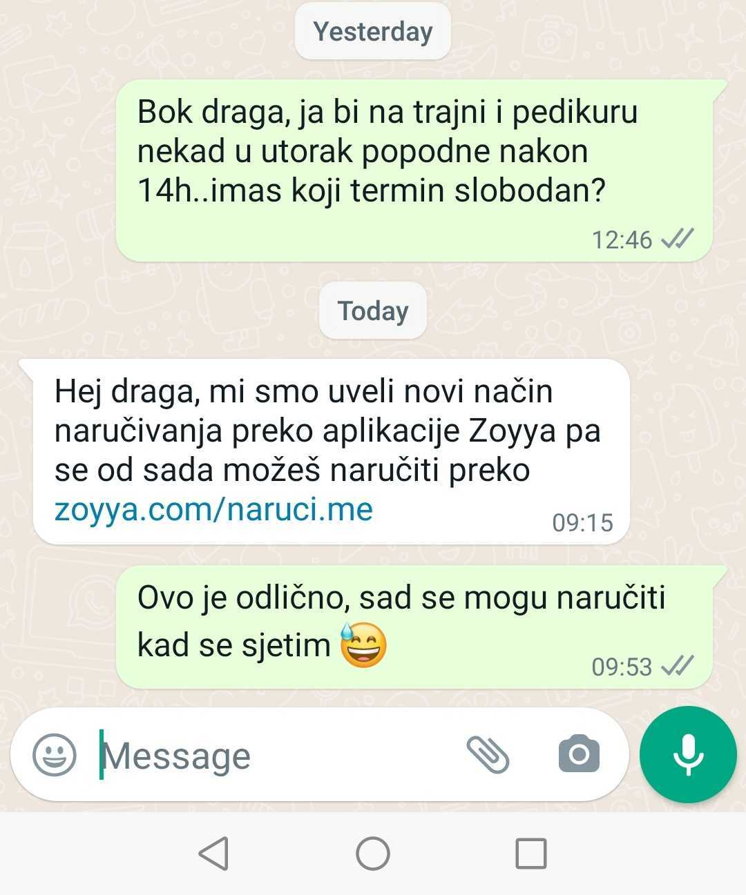 Notification via message